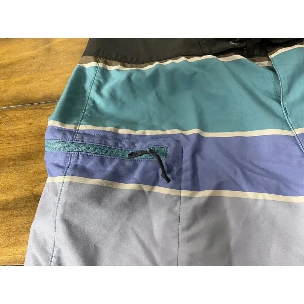 Patagonia Stretch Planing Board Swim Shorts Giant Stripe Mako Blue Men’s 28